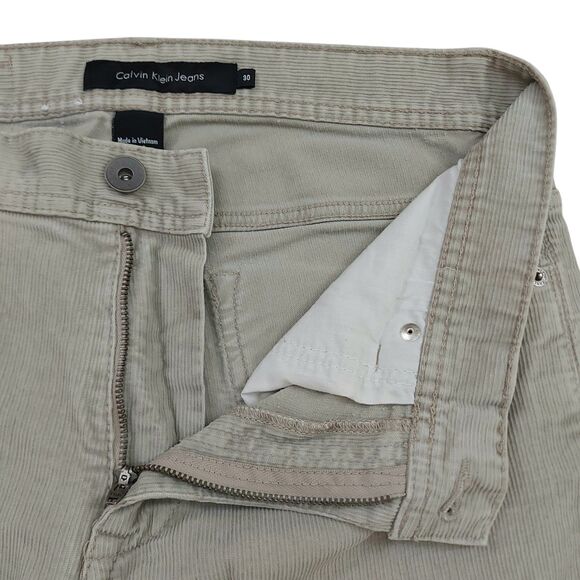 Calvin Klein Jeans Corduroy Pants Mens 30x31 Beige Straight Leg Work Preppy - Picture 3 of 11